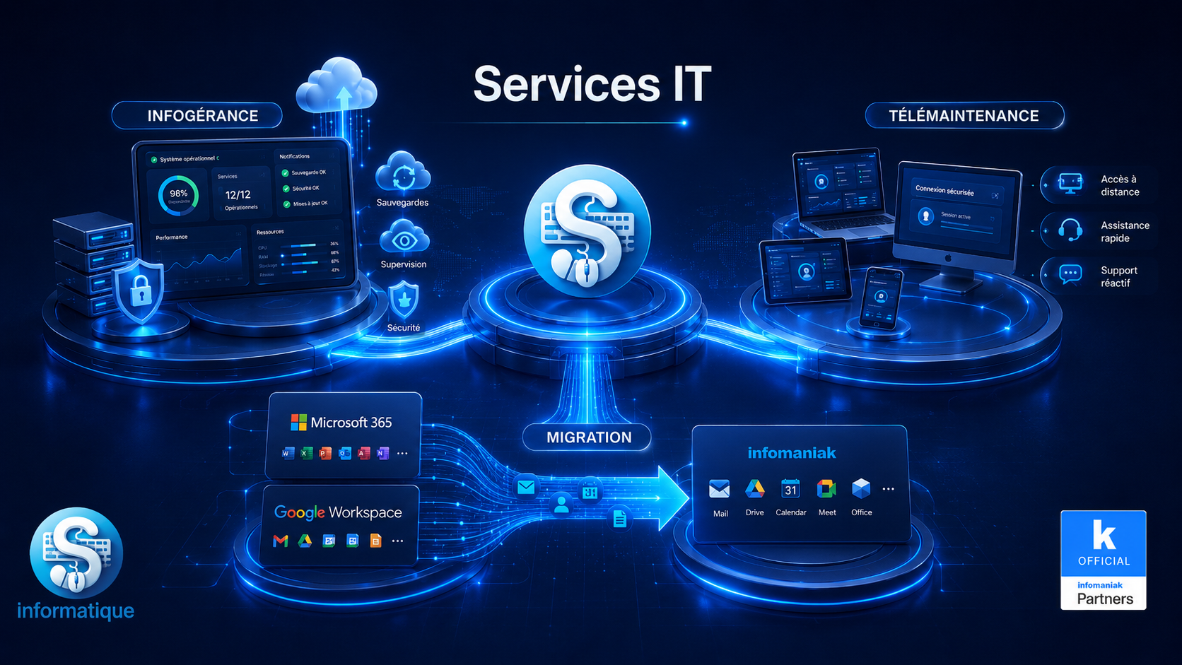 Services IT : infogérance, télémaintenance et migration vers Infomaniak