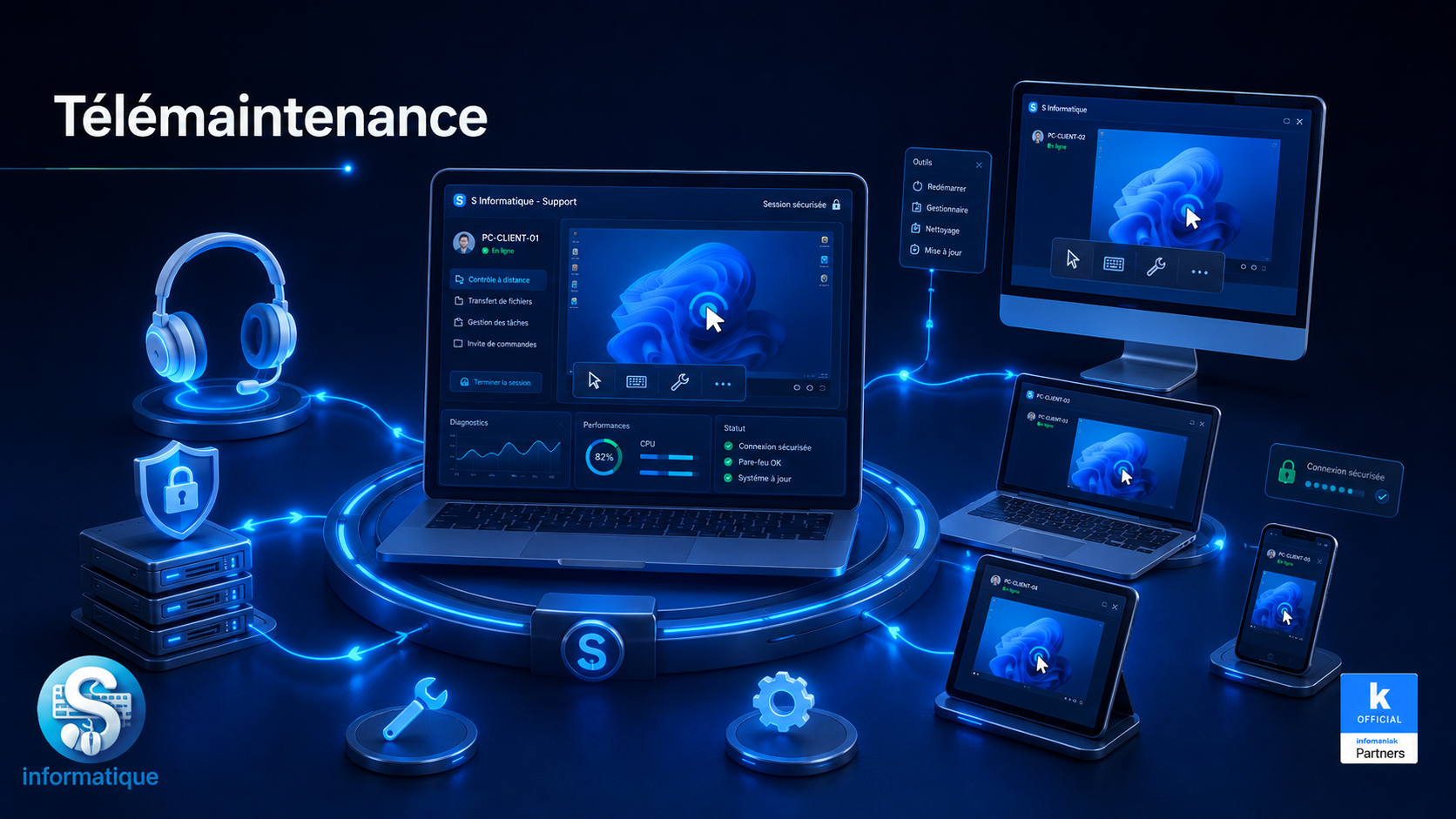 Illustration télémaintenance informatique